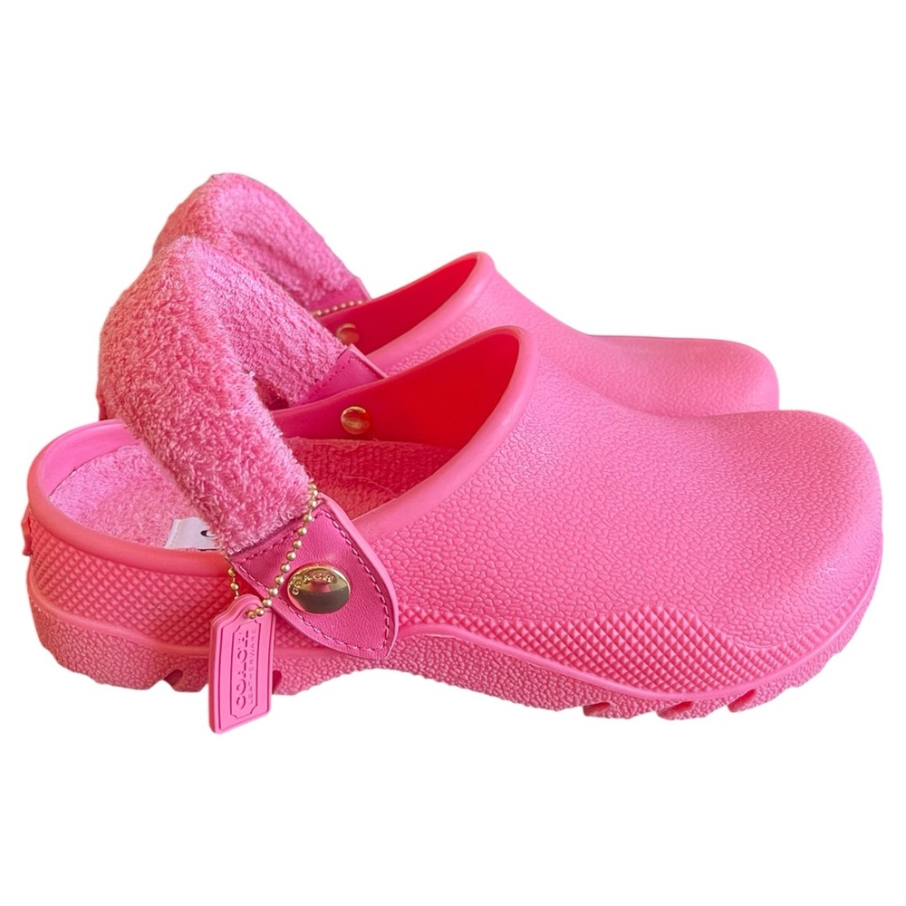💗 COACH Women's Lola Terry Lined Petunia Clogs Size 6
